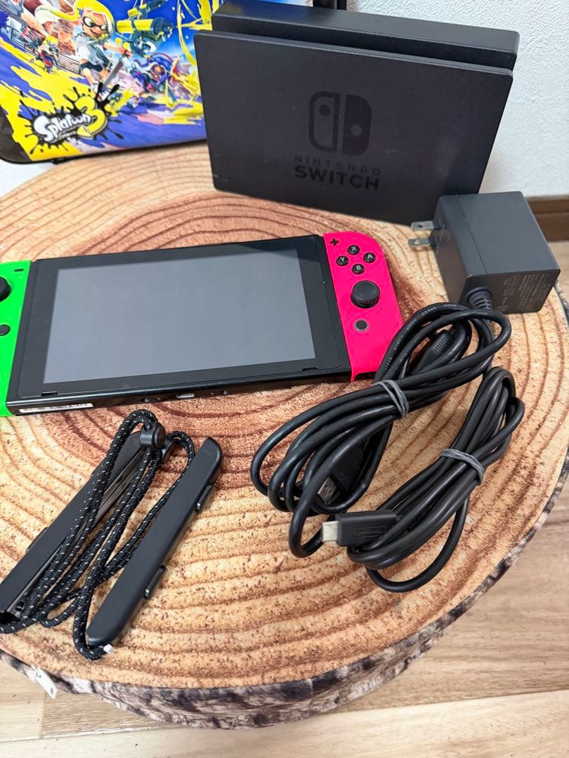 Nintendo Switch ニンテンドースイッチ本体GRN/PNK箱無し①