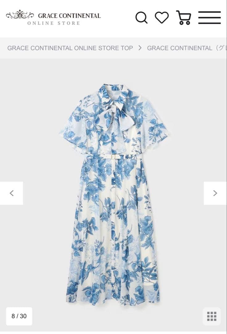 シャドーフラワープリントワンピース　38