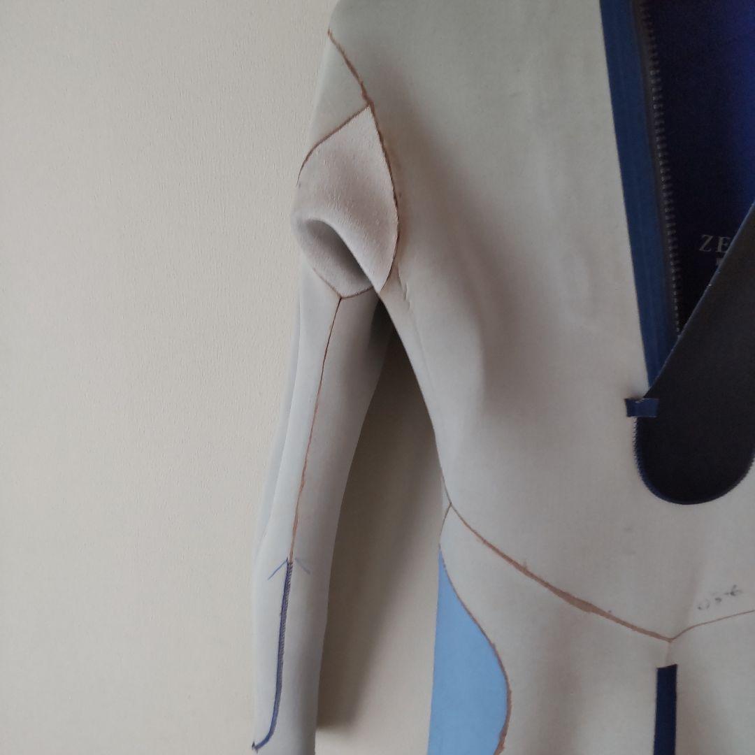 中古品　ZERO ジャージフルスーツ（ブルー☓白） バックジップモデル