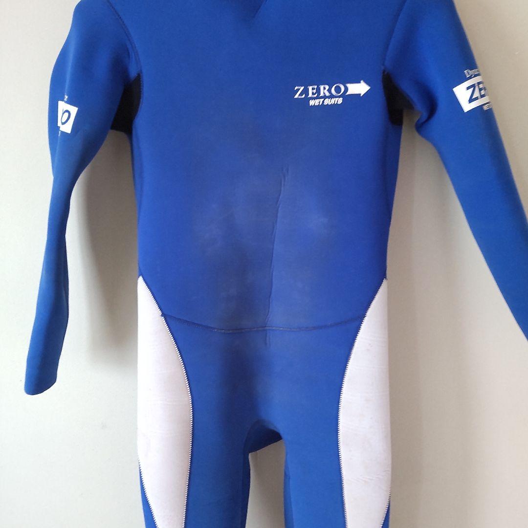 中古品　ZERO ジャージフルスーツ（ブルー☓白） バックジップモデル