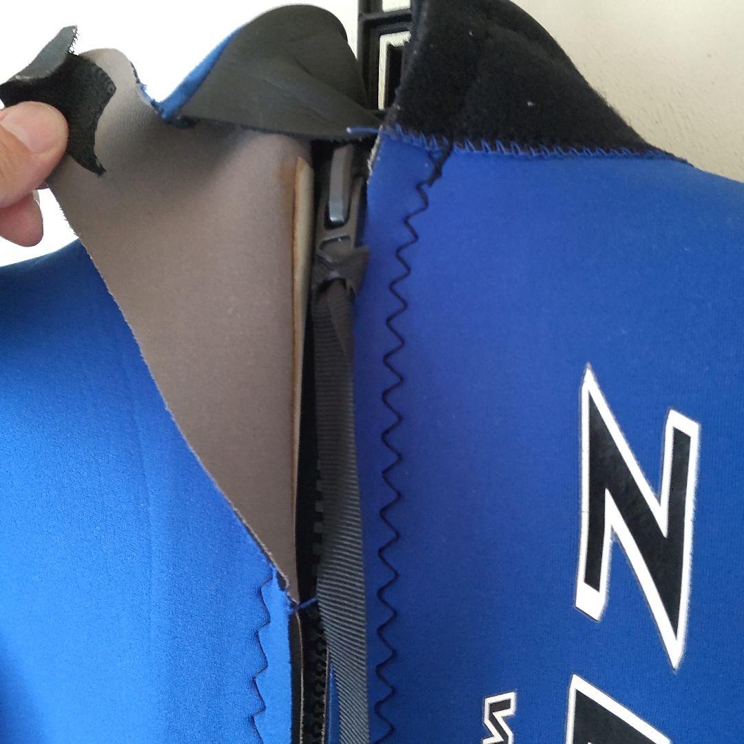 中古品　ZERO ジャージフルスーツ（ブルー☓白） バックジップモデル