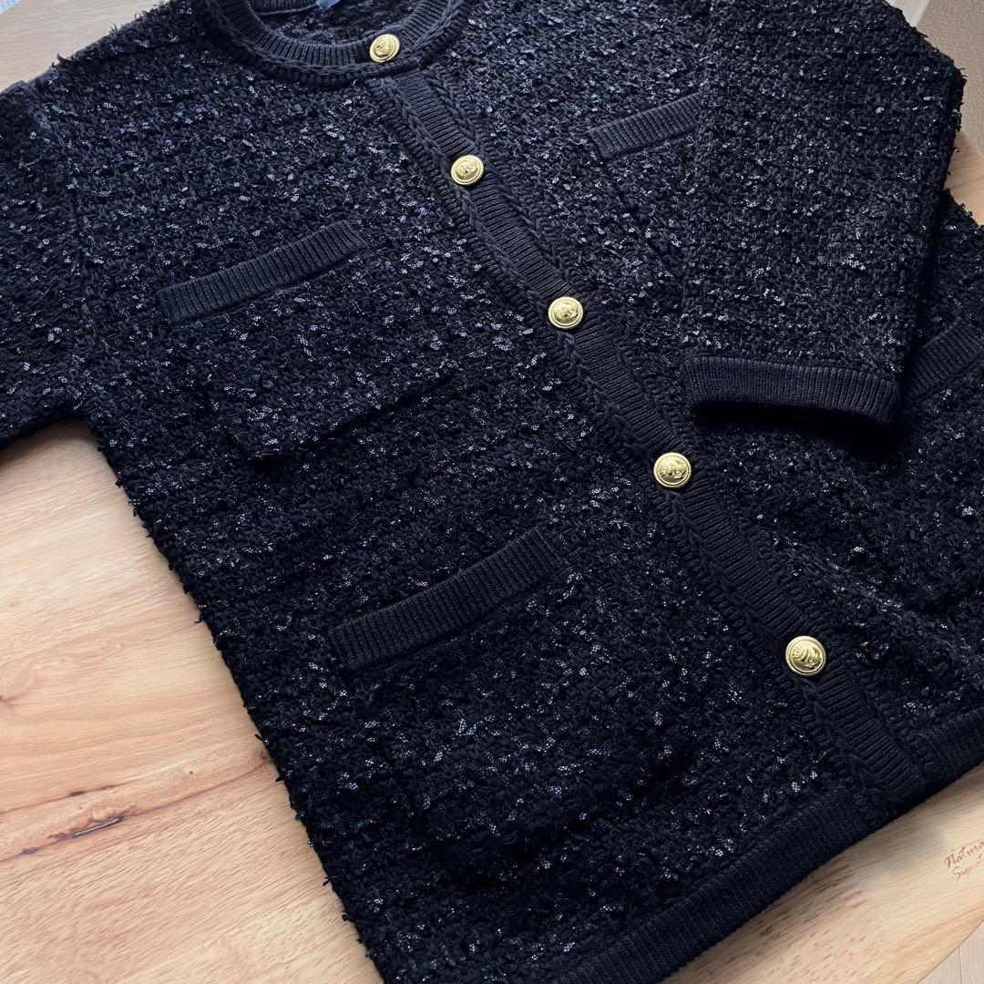 【新品同様】relume TWEEDYニットジャケット ツイード カーディガン