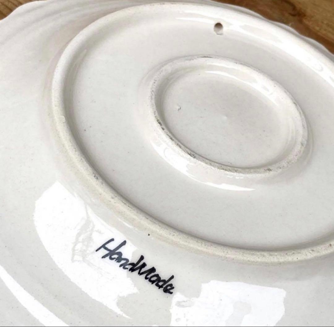 27cm☆新品☆【トルコ】手描き 大皿 壁掛け ＊ブラック 黒＊キュタフヤ陶器