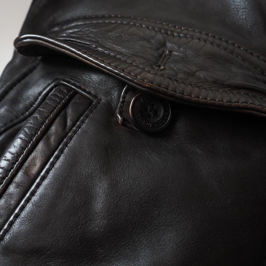 Abercrombie&Fitch G-1ムートン襟レザーフライトジャケット M