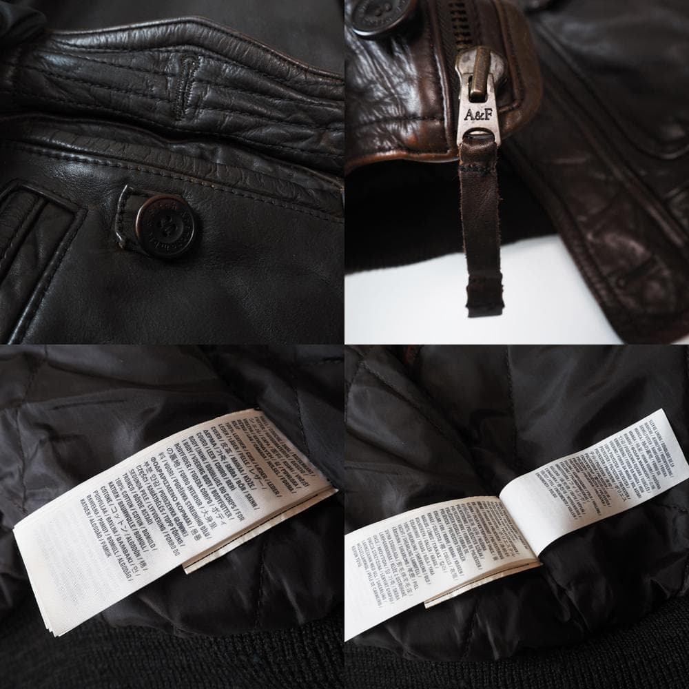 Abercrombie&Fitch G-1ムートン襟レザーフライトジャケット M