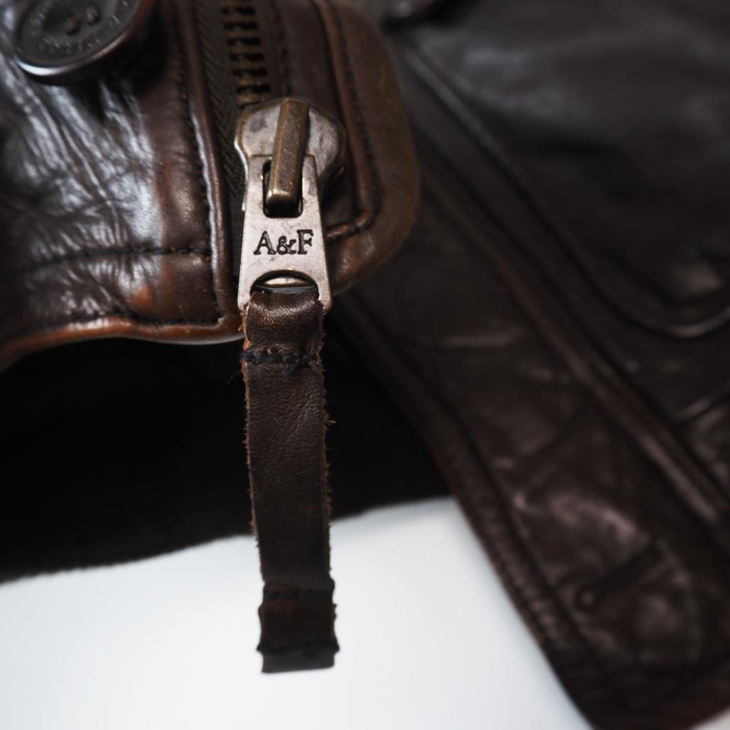 Abercrombie&Fitch G-1ムートン襟レザーフライトジャケット M