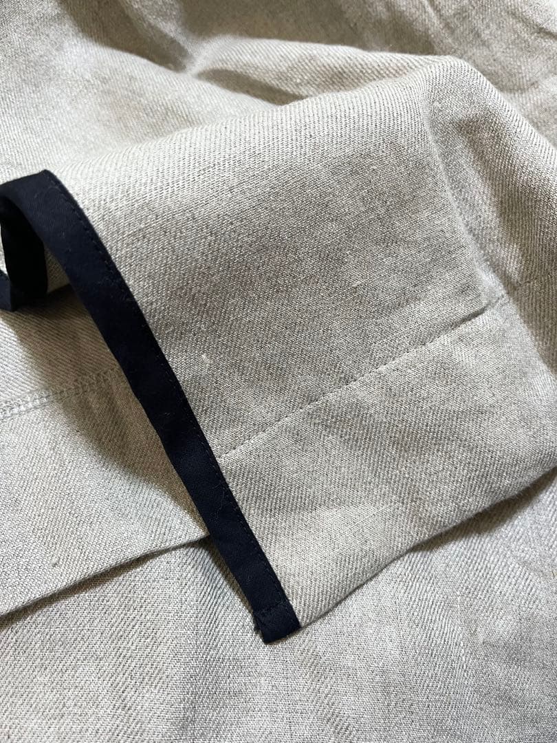 【美品】SALT+JAPAN 麻100% パイピング ロングガウンコート