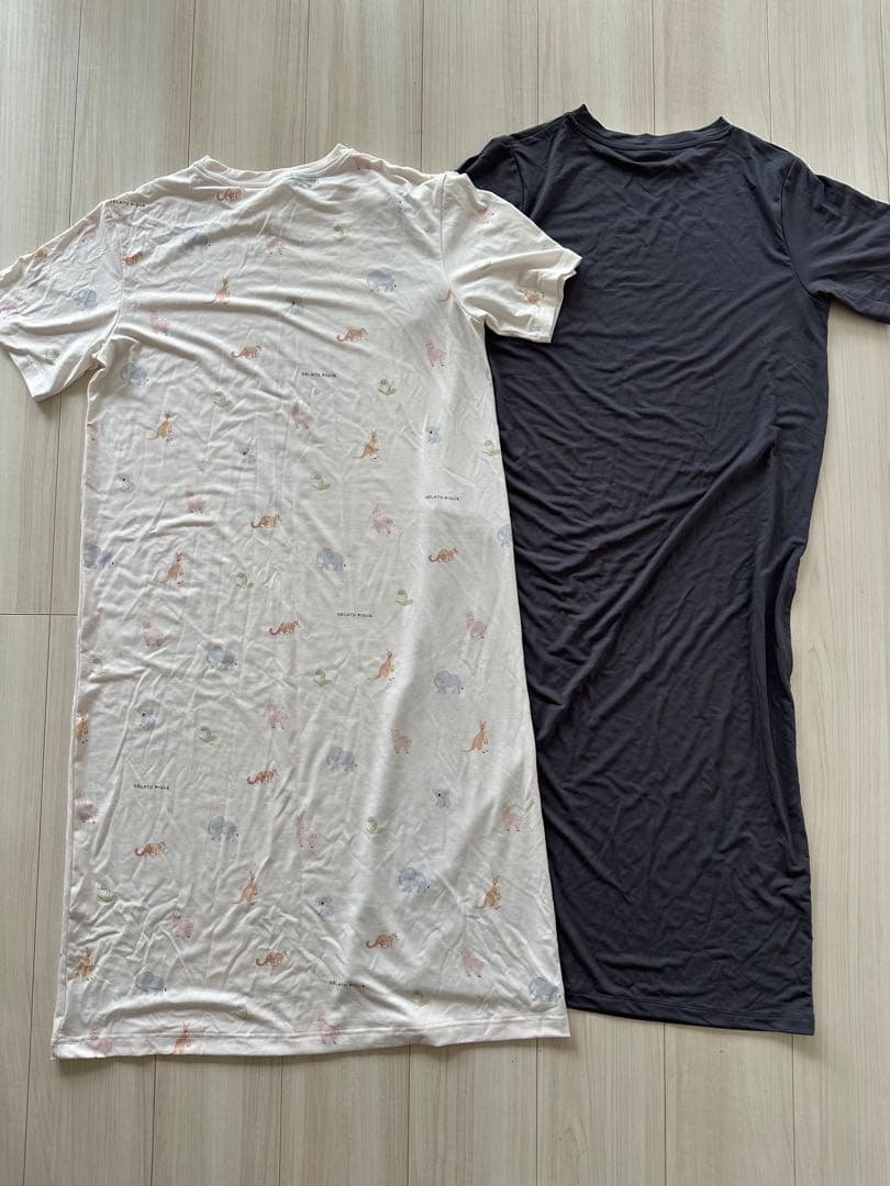 ジェラートピケ　ワンピース　2枚セット　2025福袋　新品　半袖　グレー　ピンク