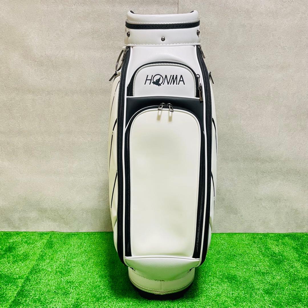 ほぼ未使用　HONMA ホンマ　モグラ　 キャディバッグ ゴルフバッグ　ホワイト