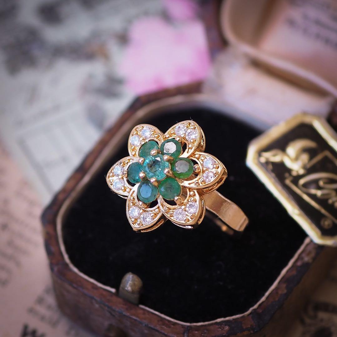 ＊925 天然エメラルドリングnatural emerald ring