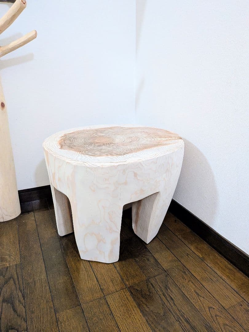 丸太スツール　丸太サイドテーブル　スギ