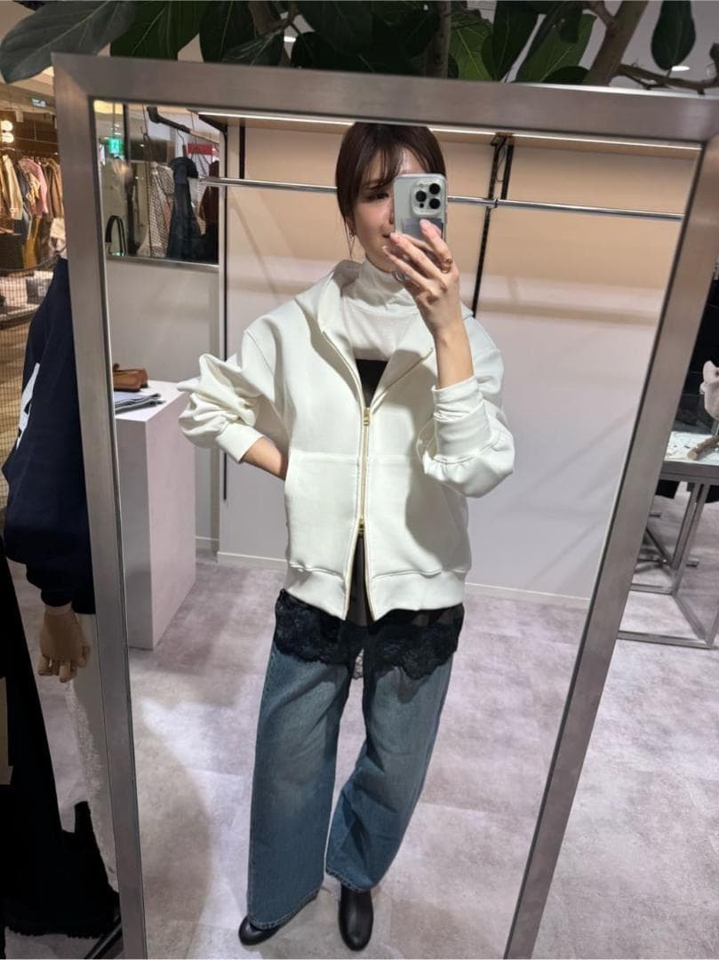 新品 RIVE DROITE リバイバル バックテールZIPパーカー ホワイト