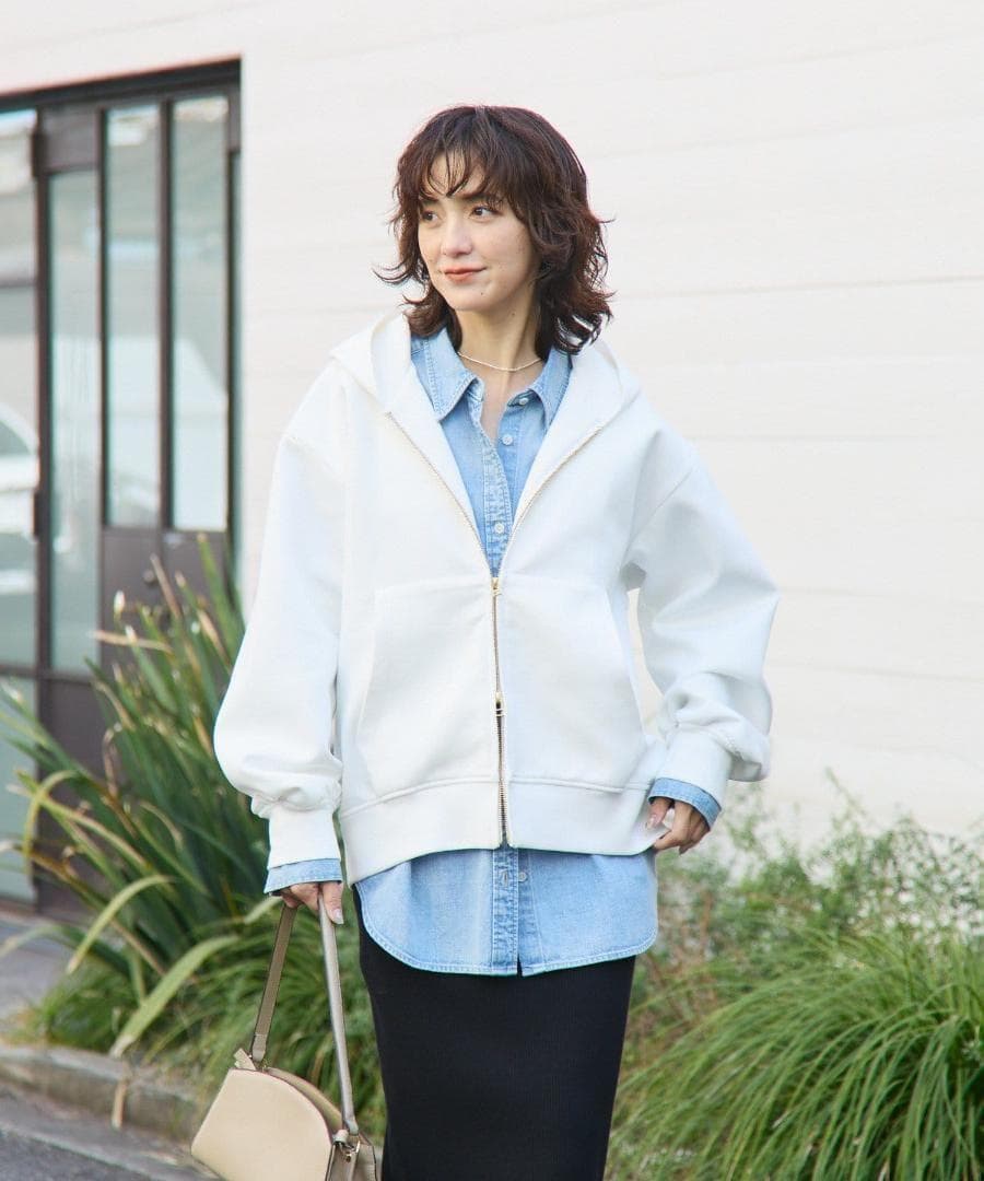 新品 RIVE DROITE リバイバル バックテールZIPパーカー ホワイト