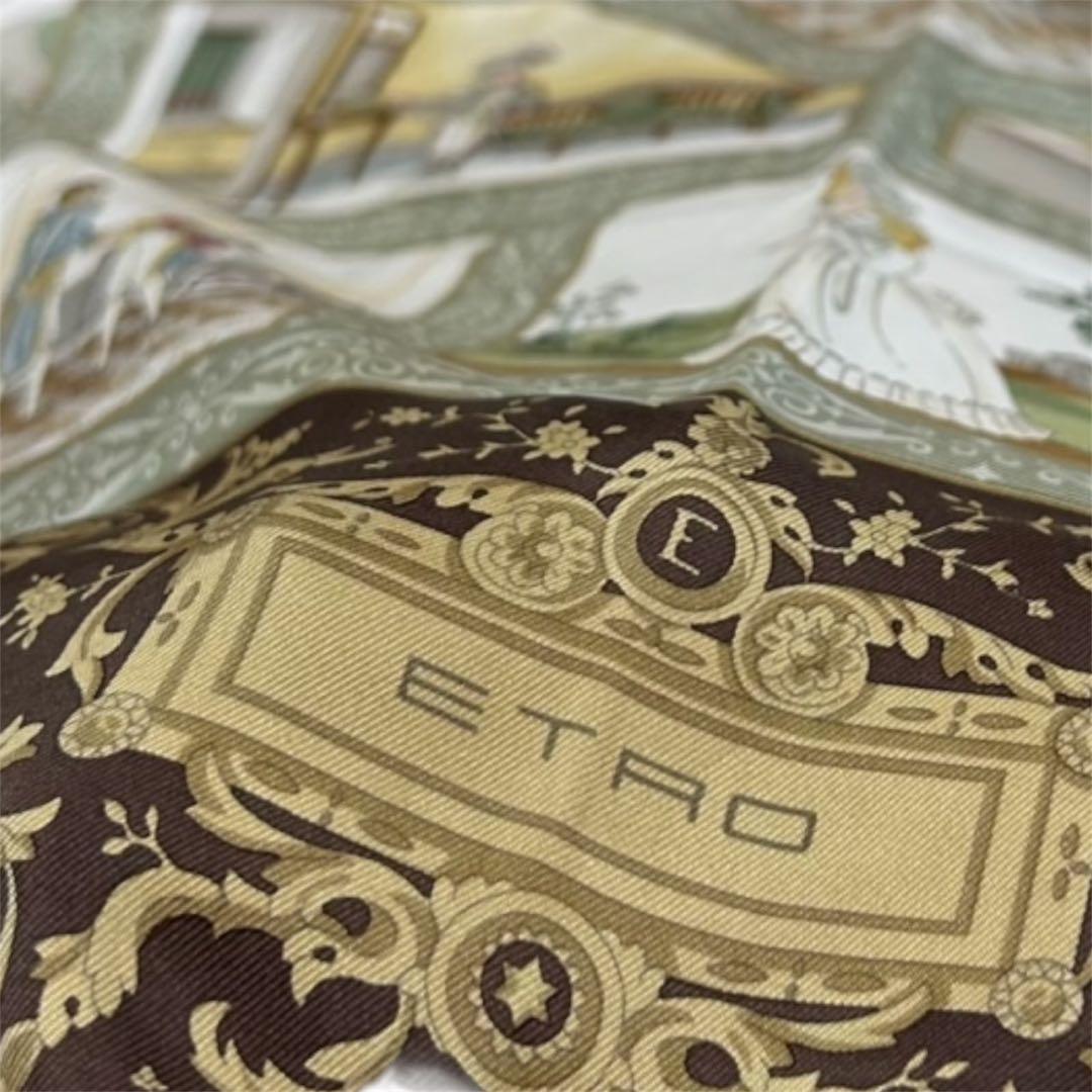 K648 エトロ イタリア製 シルク100% 大判 スカーフ レディース