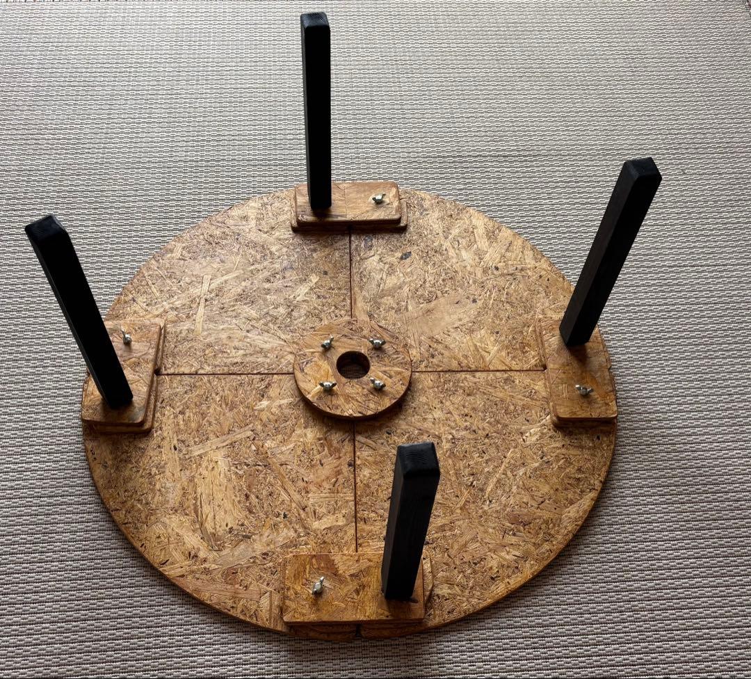 分割円卓80 チークニス仕上げ　SRT80t