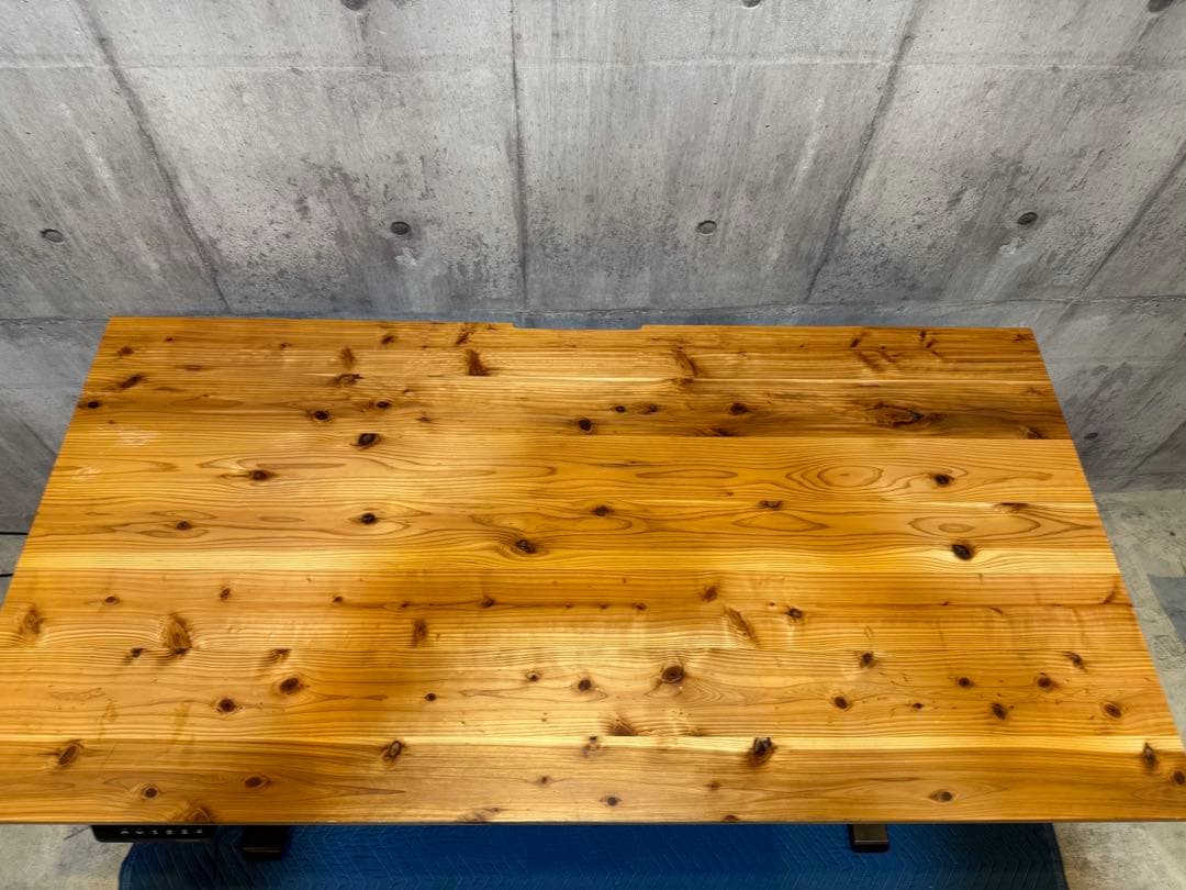 ★中古格安！Kanademono 無垢杉板　電動昇降 スタンディングデスク