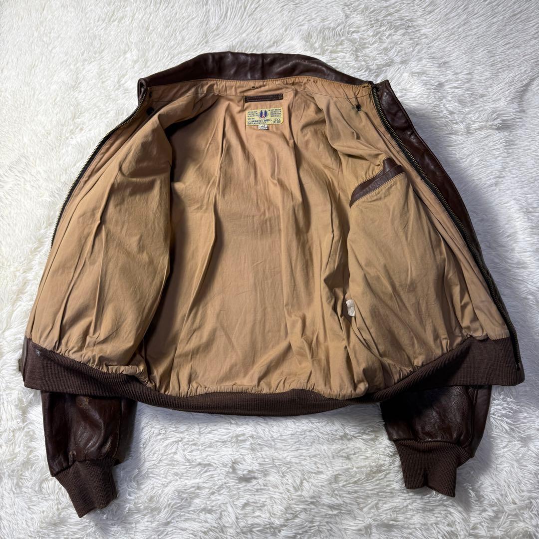 【馬革】 80s USA製 CORINTH A-2 フライトジャケット 40