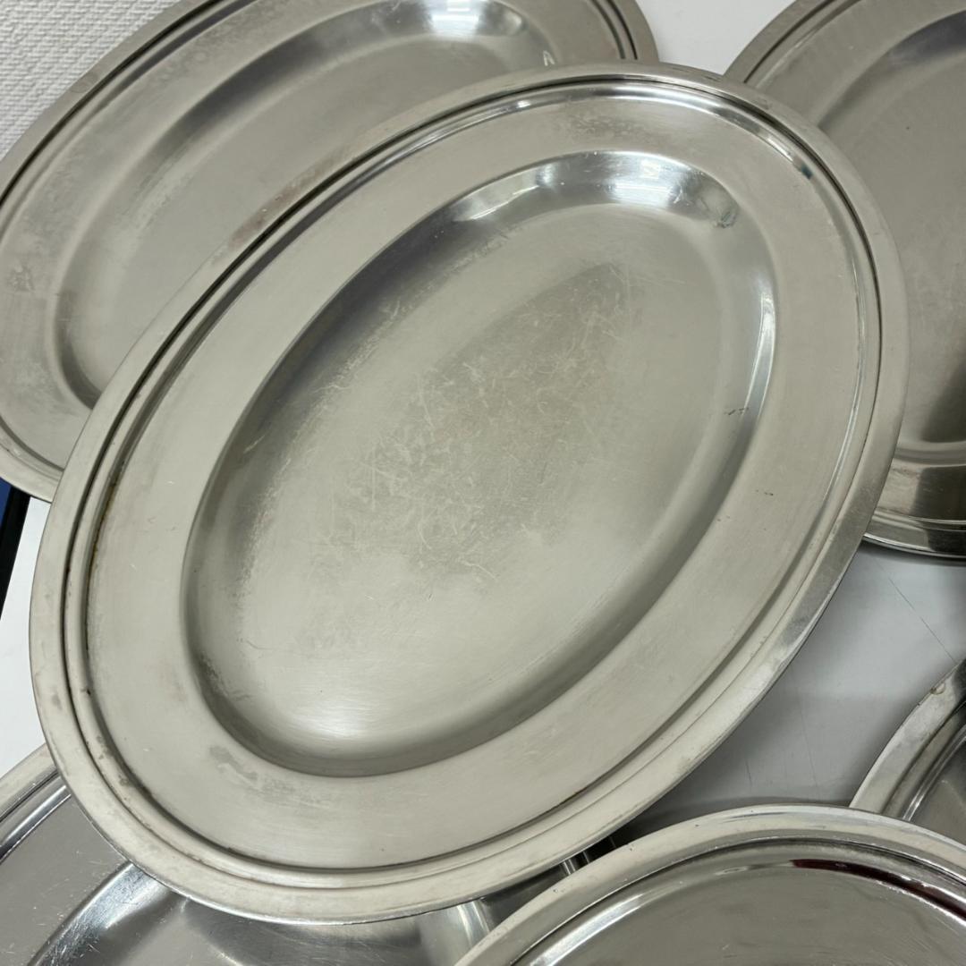 18-8ステンレス　小判皿　12インチ　10枚　30.5×20.8㎝　26212