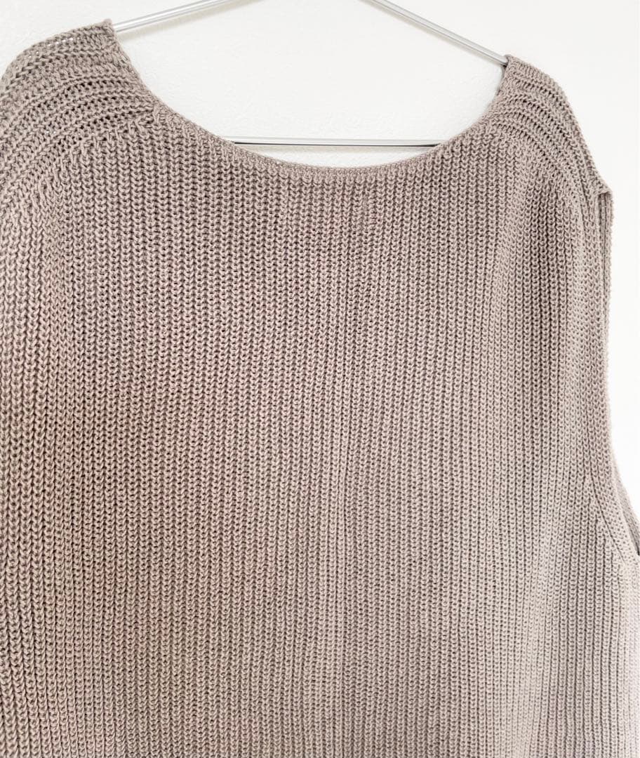 かぐれ　kagure リネン コットン　ベスト　ベージュ系