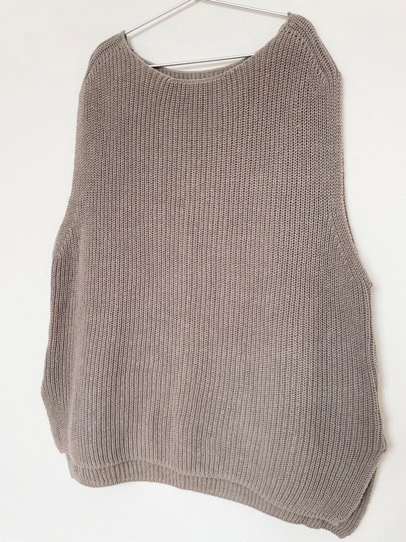 かぐれ　kagure リネン コットン　ベスト　ベージュ系