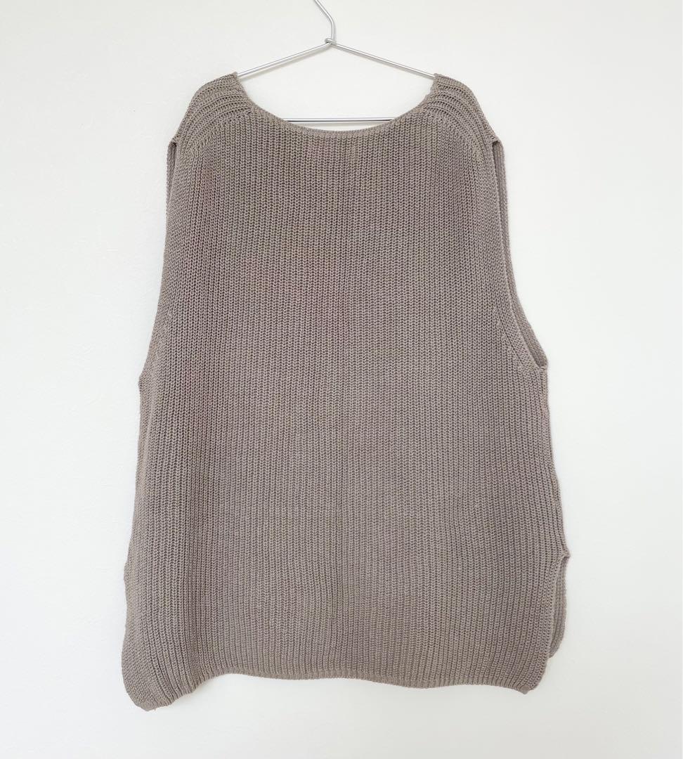 かぐれ　kagure リネン コットン　ベスト　ベージュ系