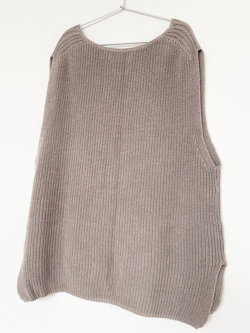 かぐれ　kagure リネン コットン　ベスト　ベージュ系