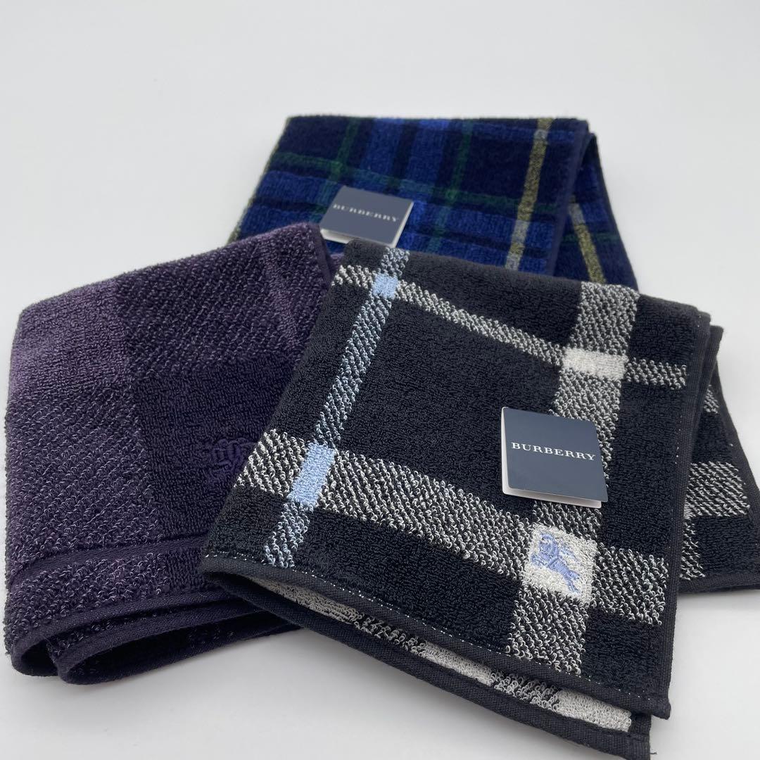 BURBERRY チェック柄　タオルハンカチ3枚セット