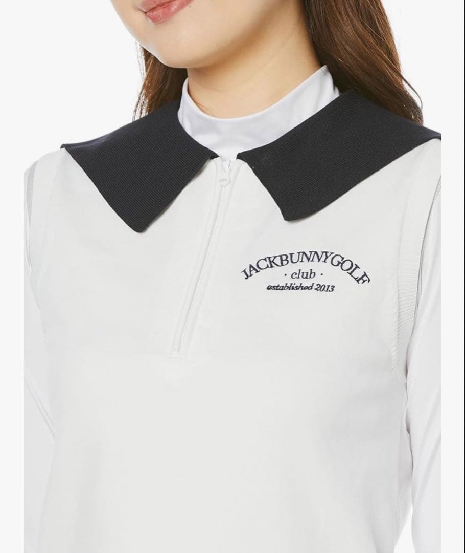 JACK BUNNY GOLF ノースリーブハーフジップシャツ