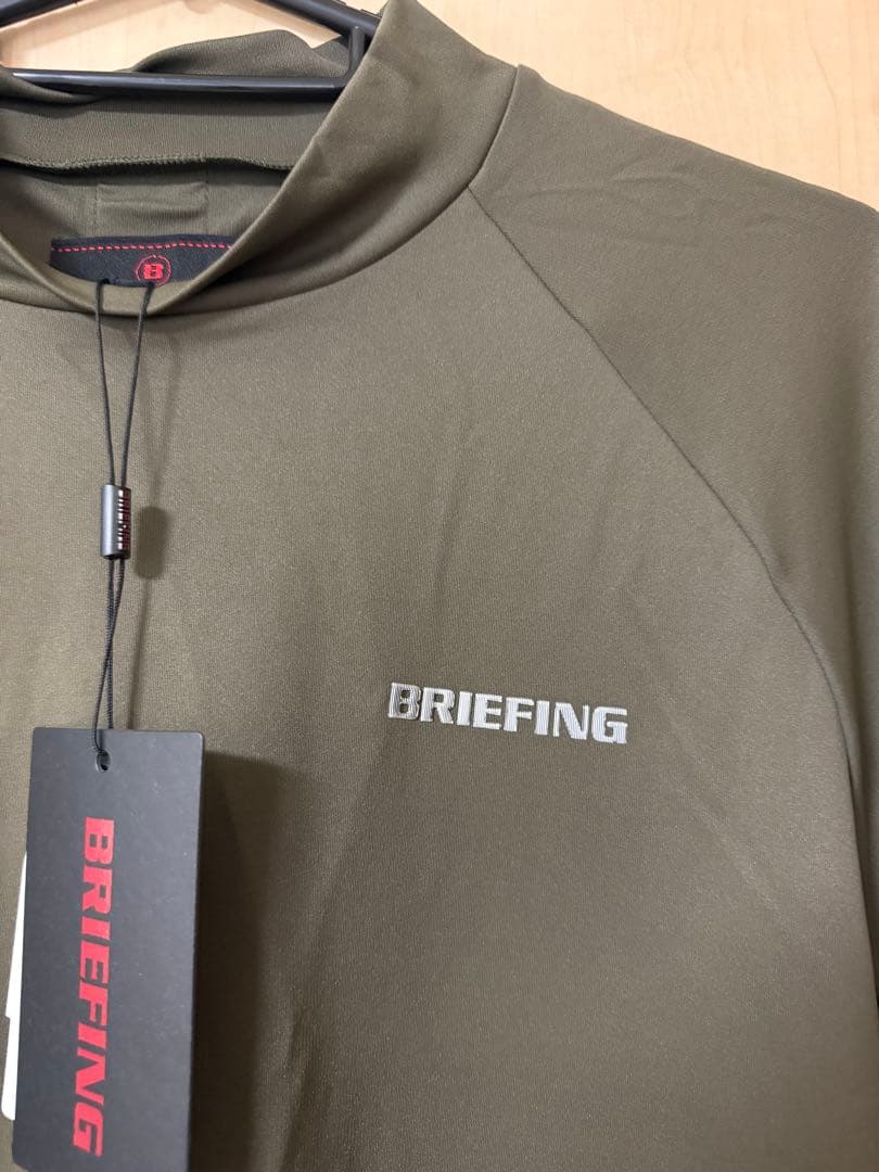 【新品】ブリーフィング／ハイネック／モックネック／長袖／カーキ／L