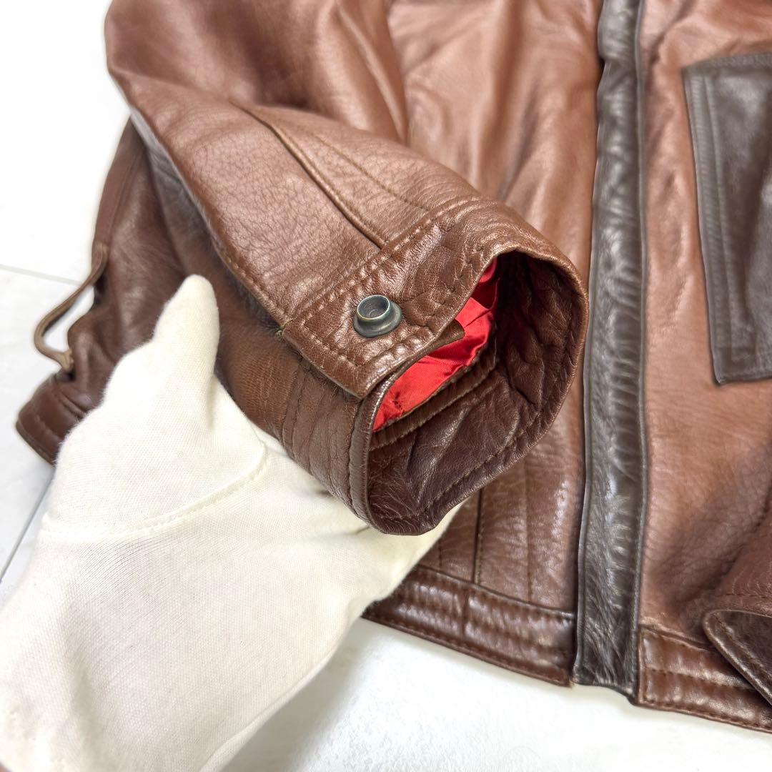 80s archive ジョルジオアルマーニ レザージャケット ブルゾン