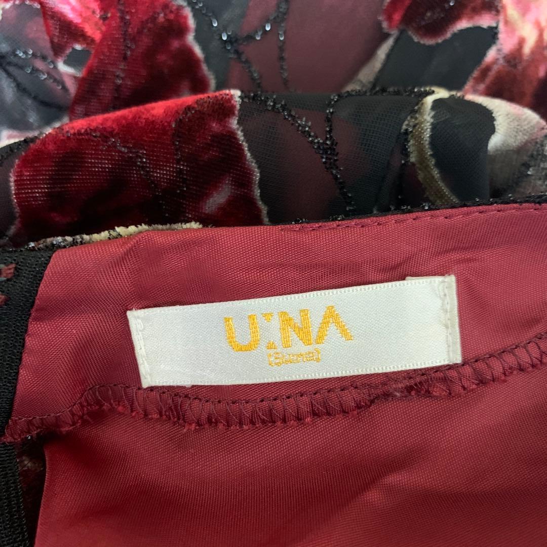 【U:NA】ユーナ　日本製　花柄　社交ダンス　ドレス　M