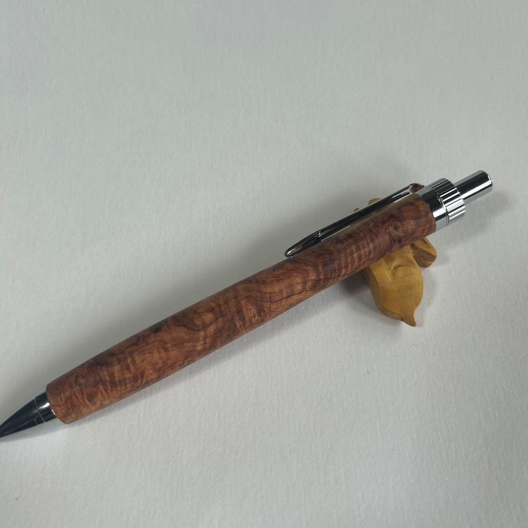 花梨瘤　木軸シャーペン　加藤金属　ボールペン変更可能
