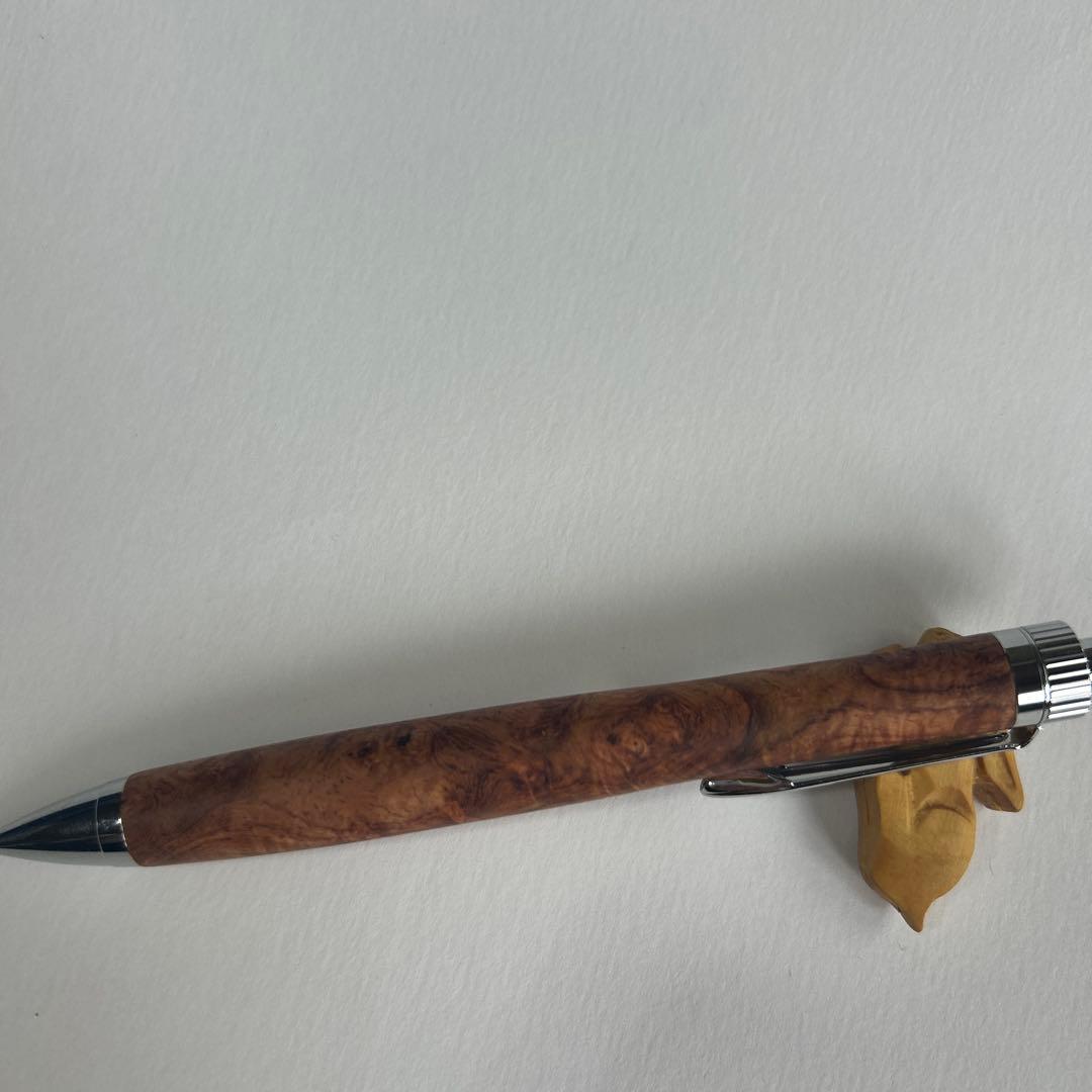 花梨瘤　木軸シャーペン　加藤金属　ボールペン変更可能