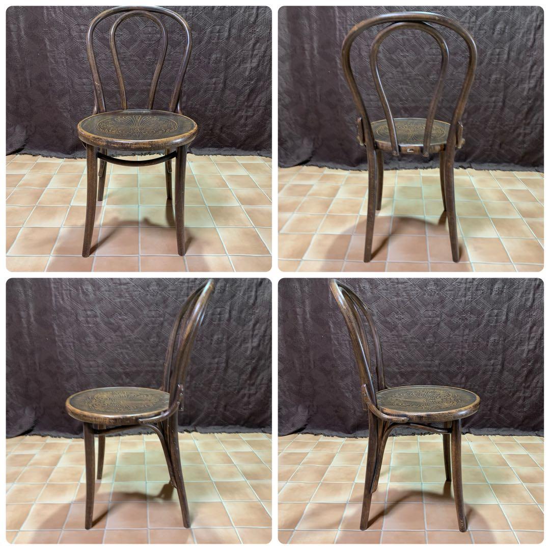 【希少】TON社製 2脚セット ベントウッドチェア アンティーク 曲げ木 チェア