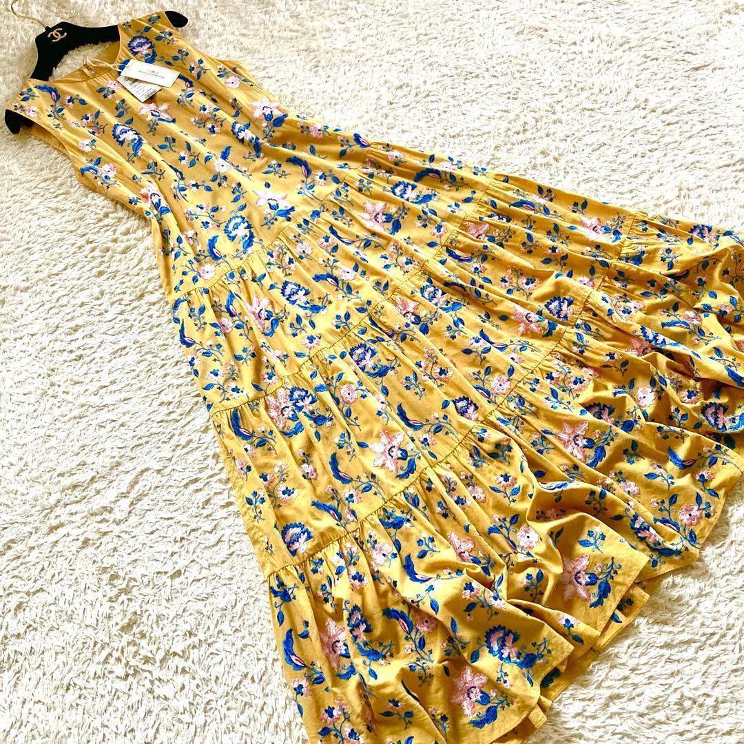 【25年 極美品】グレースコンチネンタル ティアードロングワンピース 花刺繍