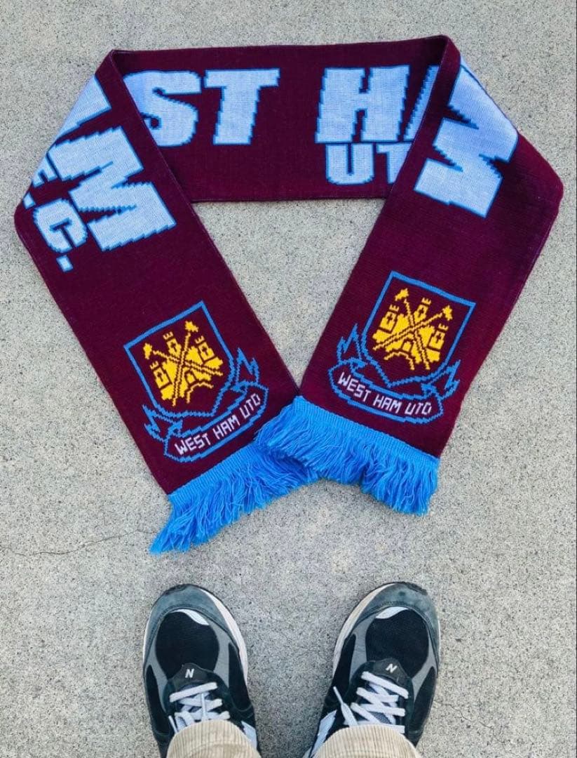 【1点物】ウエストハムユナイテッドFC サッカーマフラー スカーフ古着ビンテージ