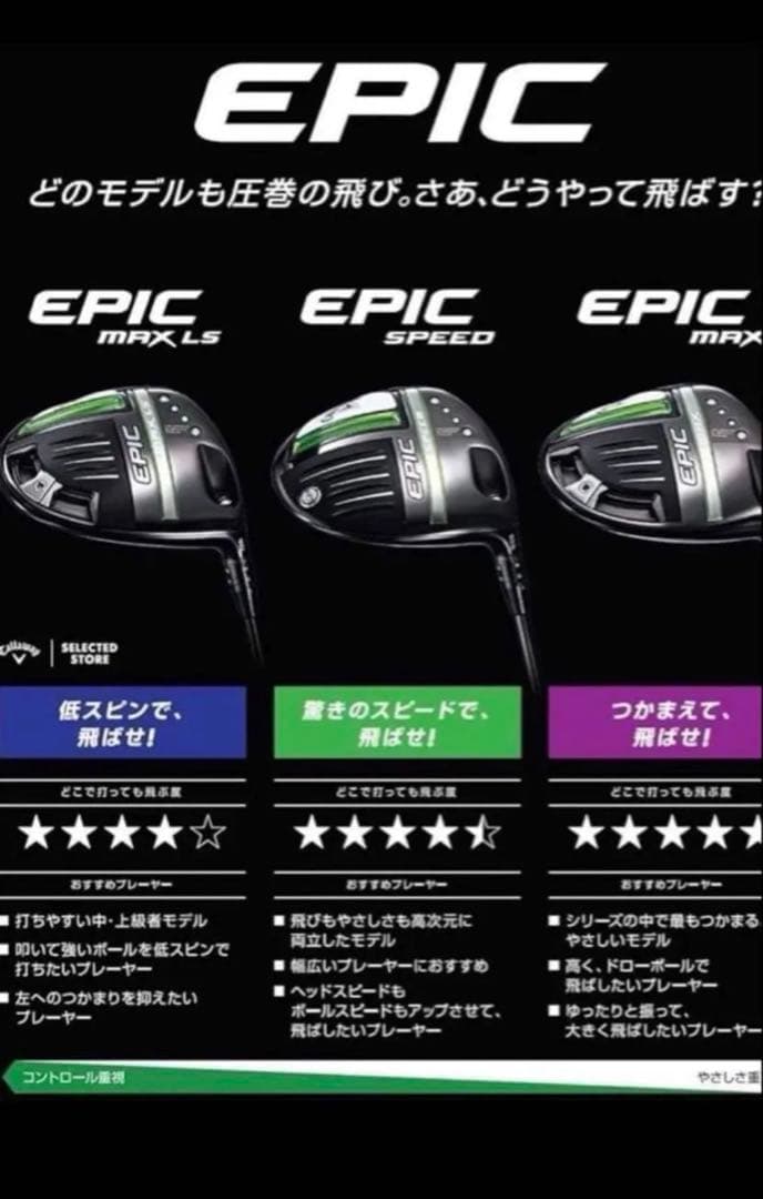 新品未使用品　キャロウェイ　EPIC SPEED 3W レフティ