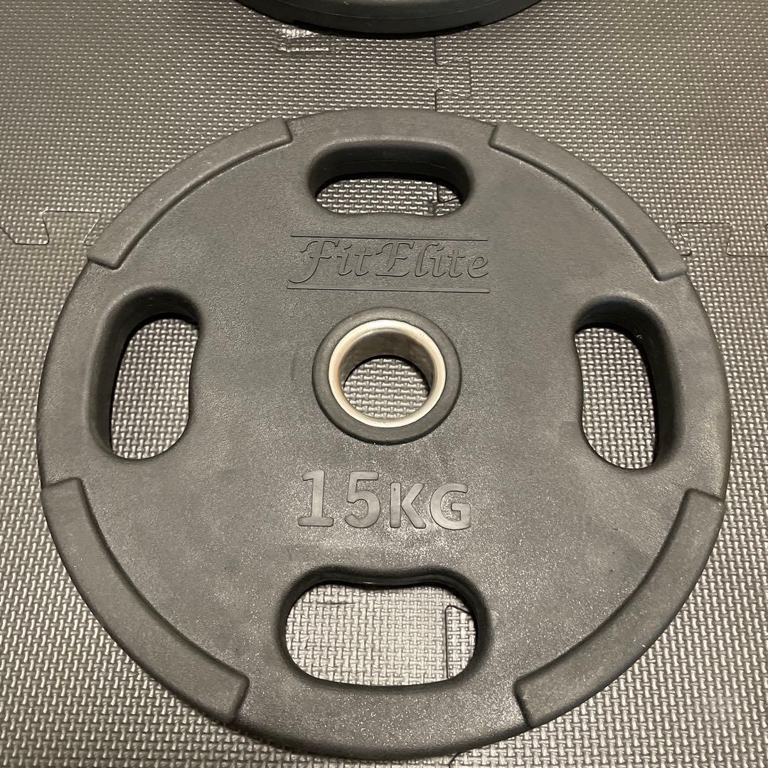 ①FitElite 15KG オリンピックプレート1枚