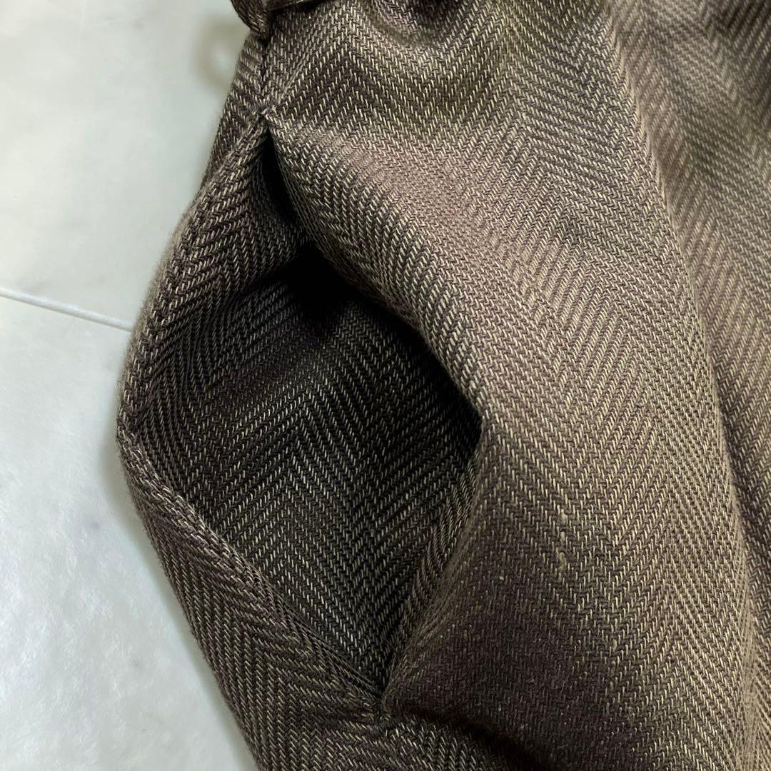 極美品♪SOU SOU 綿麻(めんあさ)杉綾織　薙刀かり衣　細衿 沈香色 M