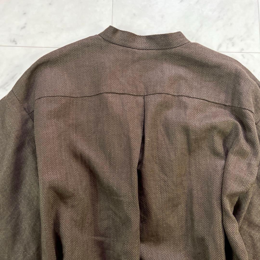 極美品♪SOU SOU 綿麻(めんあさ)杉綾織　薙刀かり衣　細衿 沈香色 M