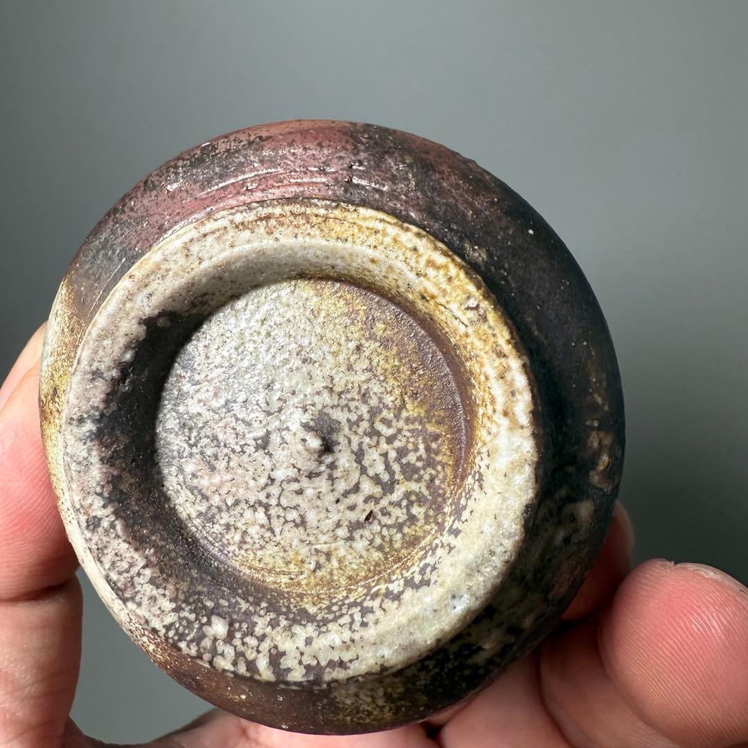 備前焼　ぐい呑み　二点　森博昭（森丁斎）　山本出（祖父・山本陶秀　人間国宝）