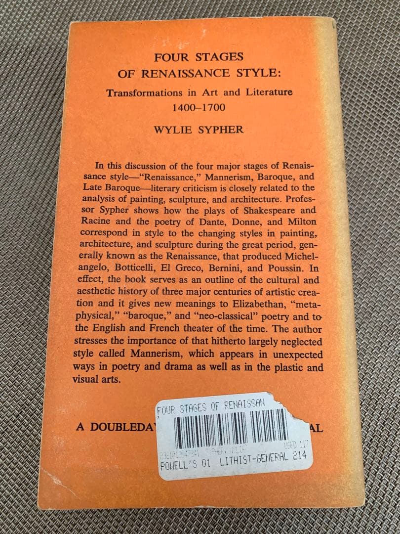 希少　FOUR STAGES OF RENAISSANCE STYLE