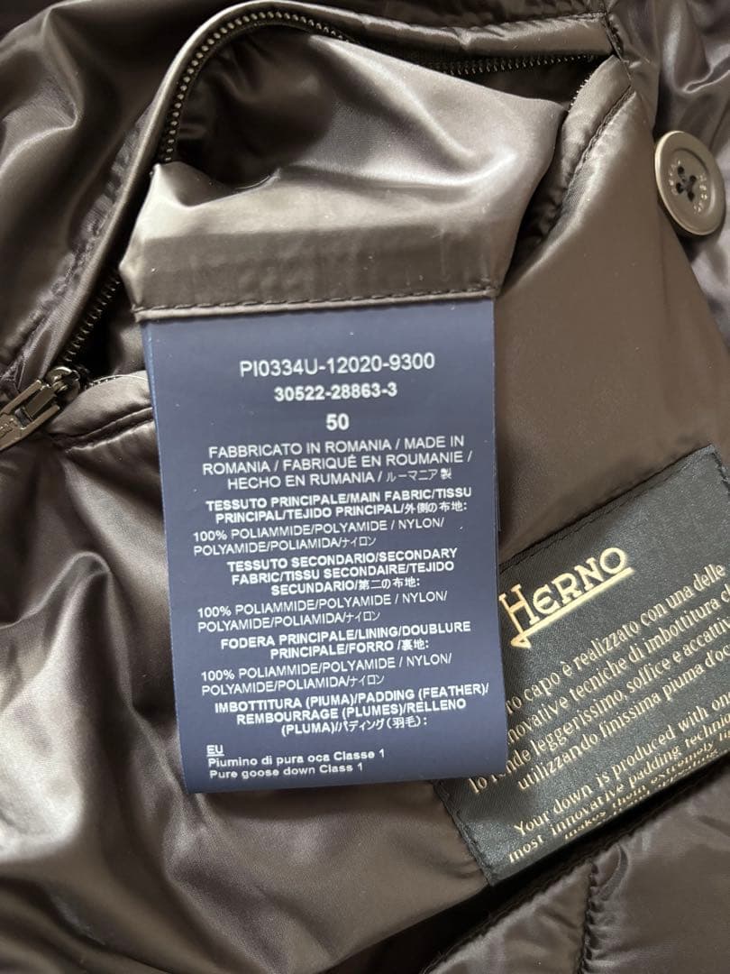 Herno ブラック ダウンベスト ダブルボタン