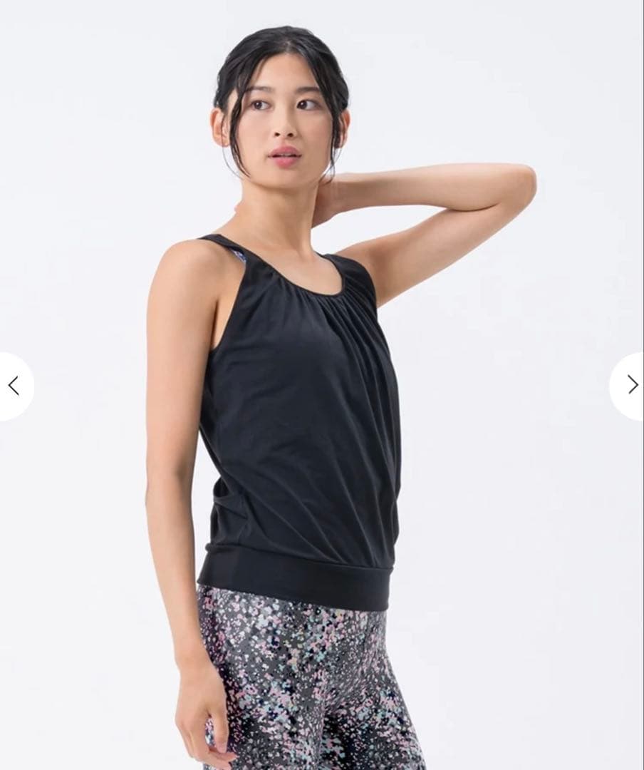 【SUKALA】フロントギャザータンクトップ黒　 L 美品　✴︎タンクトップのみ✴︎