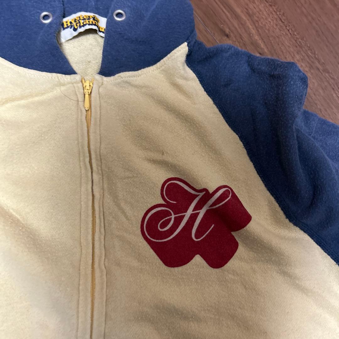 ヒステリックグラマー90sフード付きパーカー 青クリーム