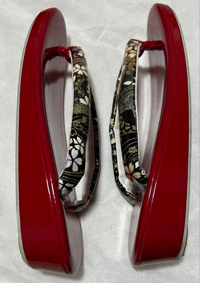 振袖草履 バッグ セット 成人式 赤 花柄 美品