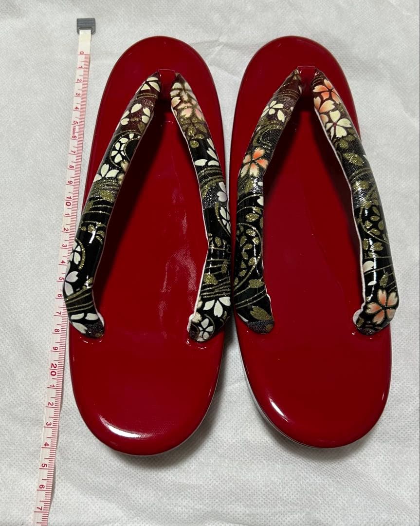 振袖草履 バッグ セット 成人式 赤 花柄 美品