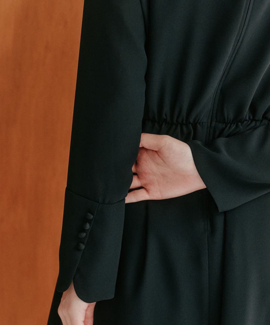 新品⚫️kaene フォーマルシフォンワンピース　ブラック　カエン