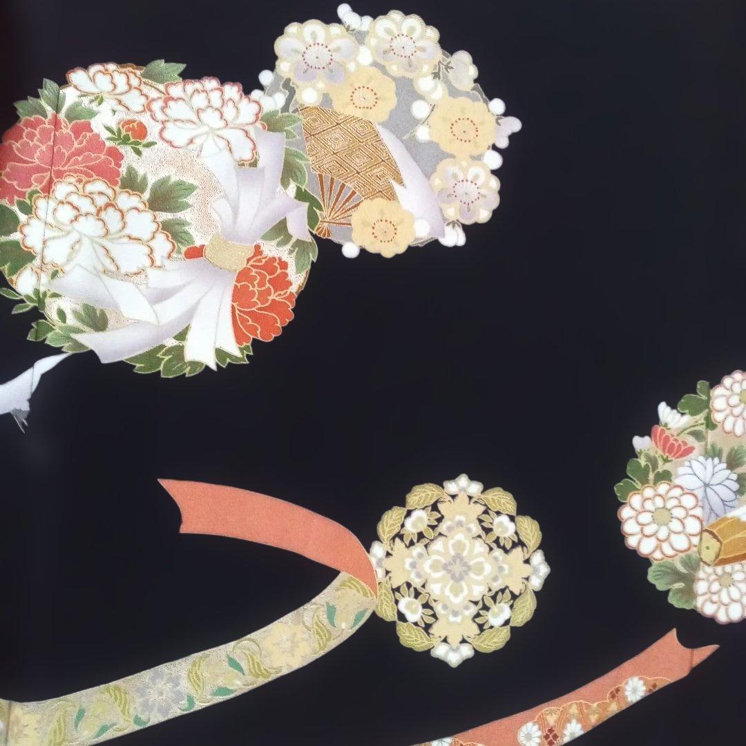 黒留袖リメイクワンピース エレガント　帯ベルト付き