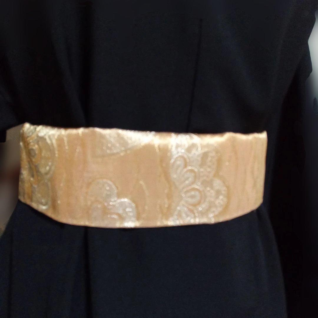 黒留袖リメイクワンピース エレガント　帯ベルト付き